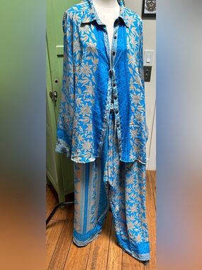 Wild Child silk pants and top. NWOT